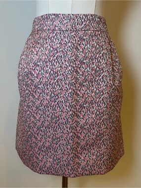 J. Crew Pink Metallic Jacquard Mini Skirt Size 4